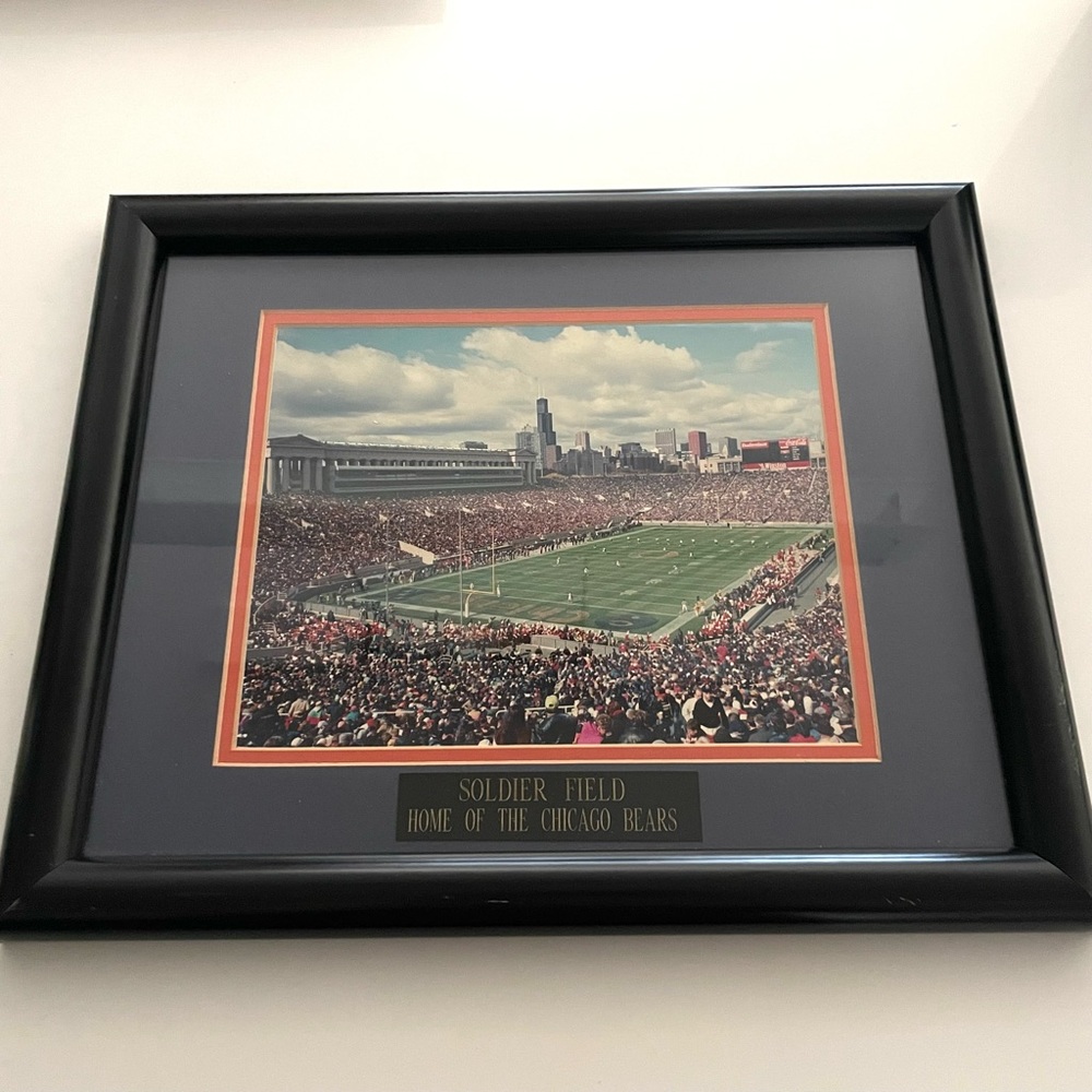 Vintage Chicago Bears Framed Soldier Field Stadium Picture 16x13